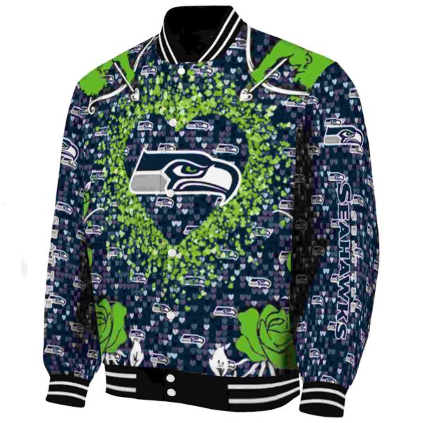 customized seattle seahawks heart explosion blue jacket best selling
