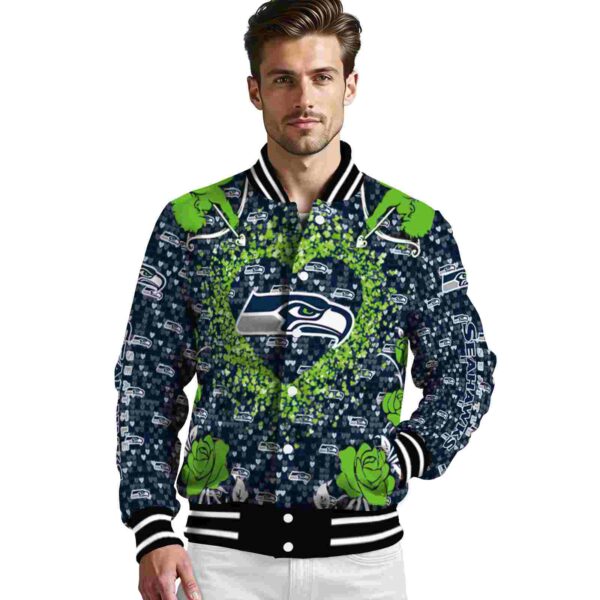 customized seattle seahawks heart explosion blue jacket high quality