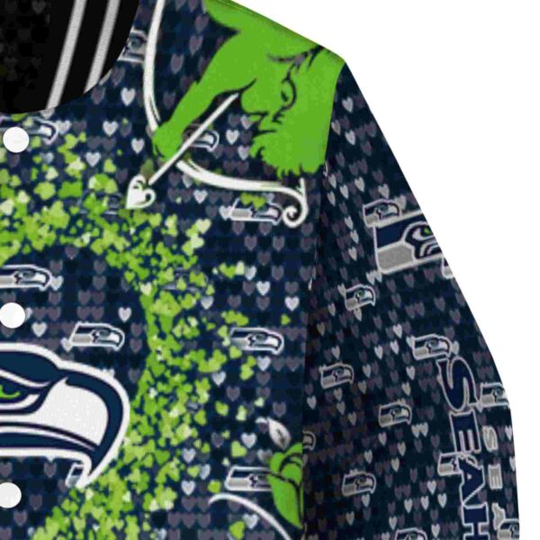customized seattle seahawks heart explosion blue jacket premium grade