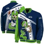 customized seattle seahawks mickey football blue white jacket best selling