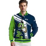 customized seattle seahawks mickey football blue white jacket best selling
