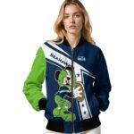 customized seattle seahawks mickey football blue white jacket best selling