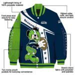 customized seattle seahawks mickey football blue white jacket best selling