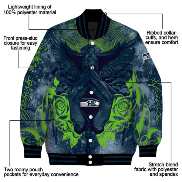 customized seattle seahawks praying hands blue jacket new arrival