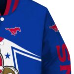 customized smu mustangs mickey football blue white jacket best selling