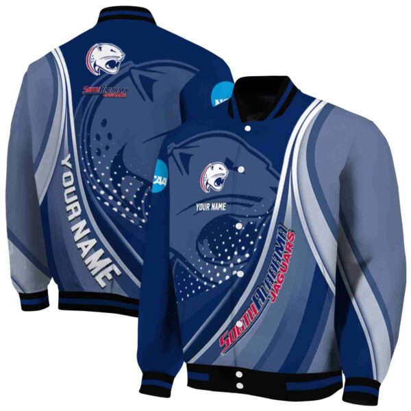 customized south alabama jaguars wave patterns blue jacket fashion forward