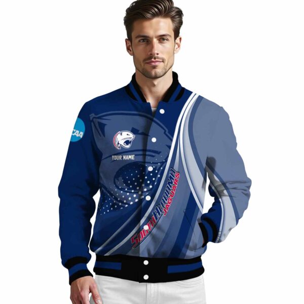 customized south alabama jaguars wave patterns blue jacket high quality