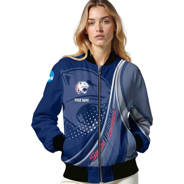 customized south alabama jaguars wave patterns blue jacket latest model