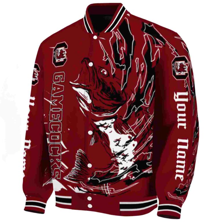customized south carolina gamecocks fishing passion garnet white jacket best selling