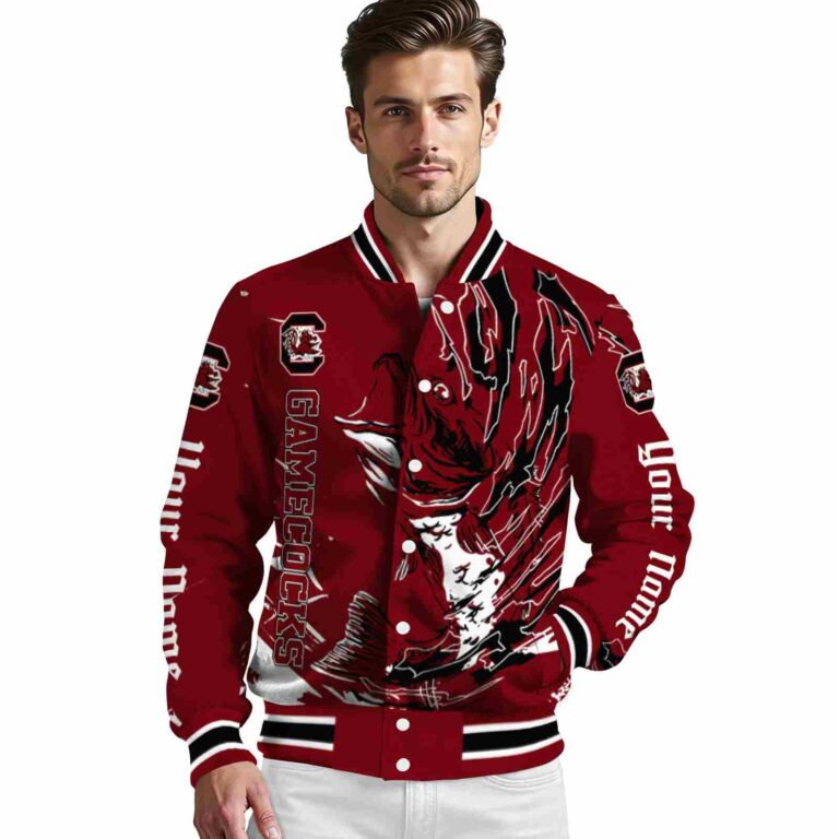 customized south carolina gamecocks fishing passion garnet white jacket high quality