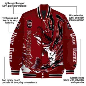 customized south carolina gamecocks fishing passion garnet white jacket new arrival