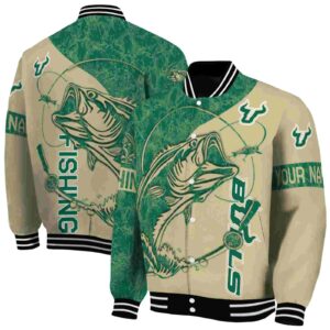 customized south florida bulls fishing rod gold jacket fashion forward