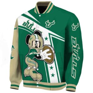 customized south florida bulls mickey football green white jacket best selling