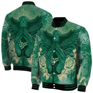 customized south florida bulls praying hands green jacket fashion forward