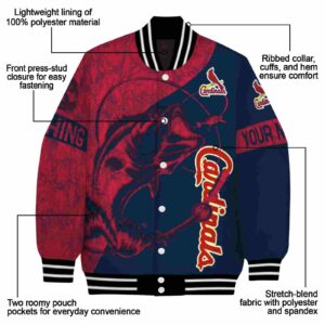 customized st louis cardinals fishing rod navy jacket new arrival