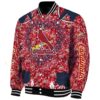 customized st louis cardinals heart explosion red jacket best selling