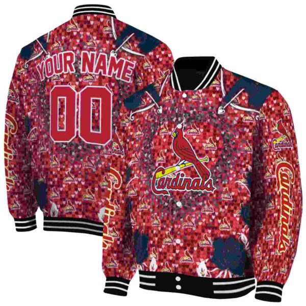 customized st louis cardinals heart explosion red jacket fashion forward