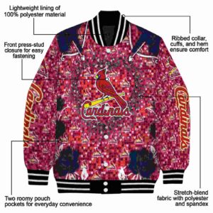 customized st louis cardinals heart explosion red jacket new arrival