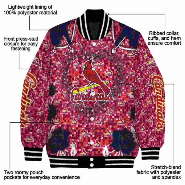 customized st louis cardinals heart explosion red jacket new arrival
