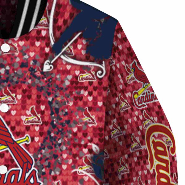 customized st louis cardinals heart explosion red jacket premium grade