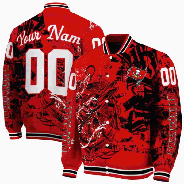 customized tampa bay buccaneers fishing art red jacket fashion forward