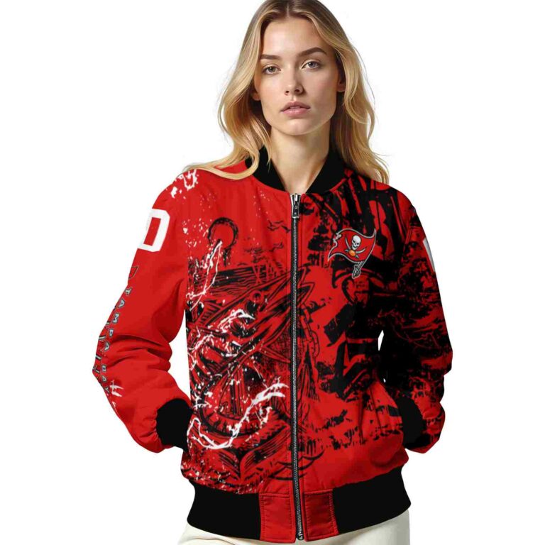 customized tampa bay buccaneers fishing art red jacket latest model