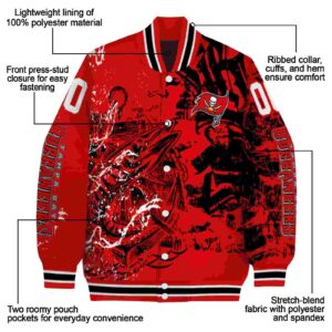 customized tampa bay buccaneers fishing art red jacket new arrival