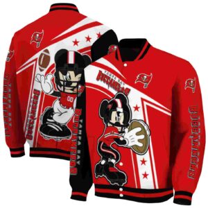 customized tampa bay buccaneers mickey football red white jacket fashion forward