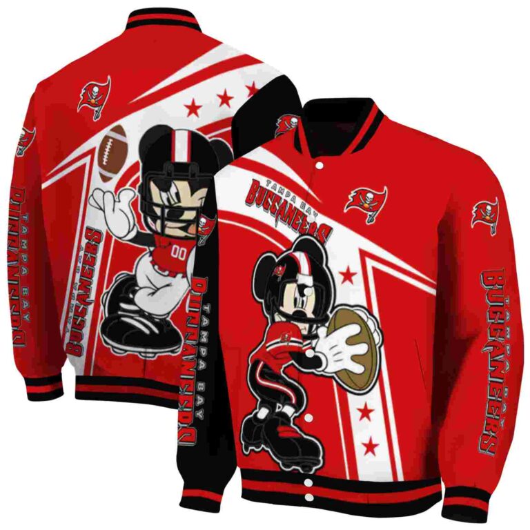 customized tampa bay buccaneers mickey football red white jacket fashion forward