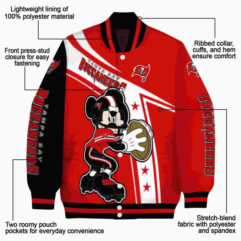 customized tampa bay buccaneers mickey football red white jacket new arrival