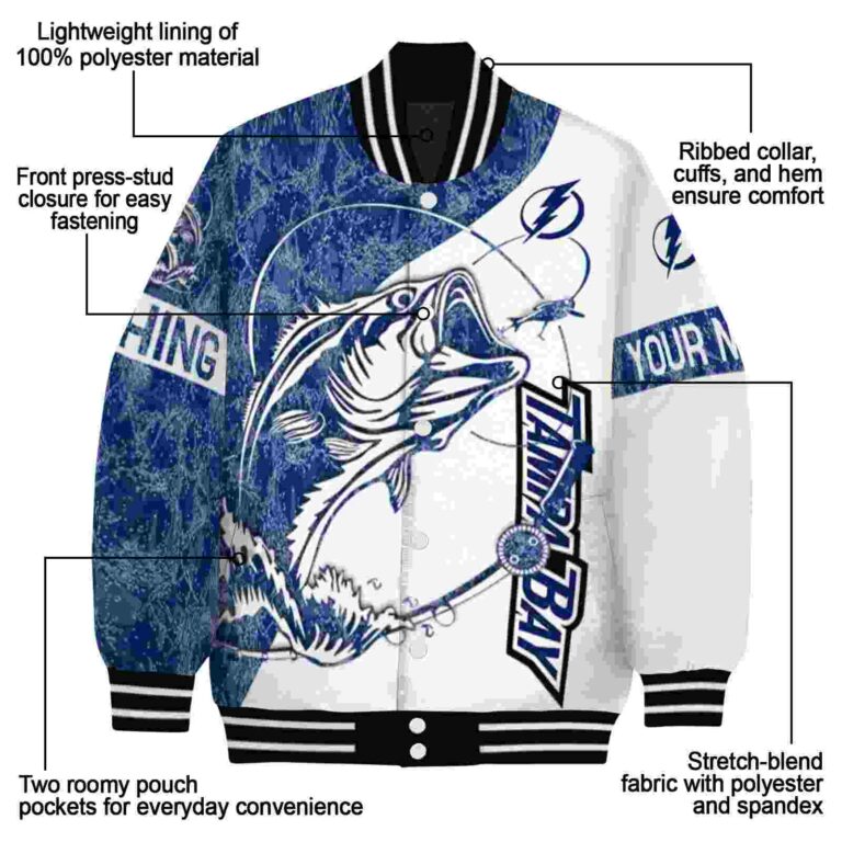 customized tampa bay lightning fishing rod white jacket new arrival