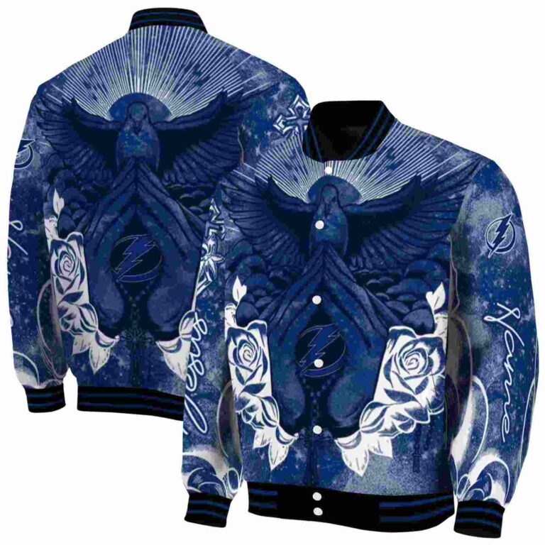 customized tampa bay lightning praying hands blue jacket fashion forward