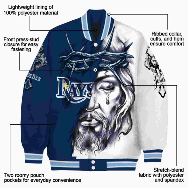 customized tampa bay rays jesus tears navy white jacket new arrival