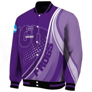 customized tcu horned frogs wave patterns purple jacket best selling