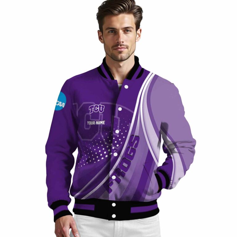 customized tcu horned frogs wave patterns purple jacket high quality