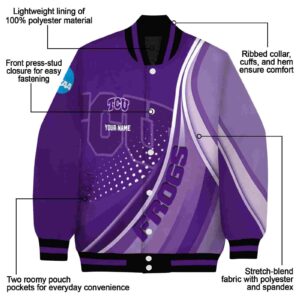 customized tcu horned frogs wave patterns purple jacket new arrival