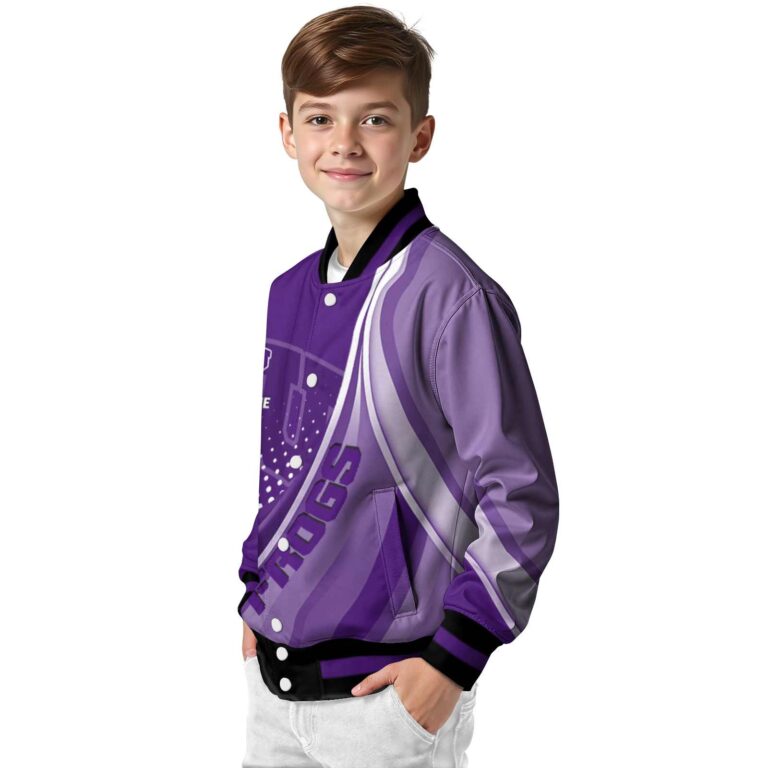 customized tcu horned frogs wave patterns purple jacket trendy