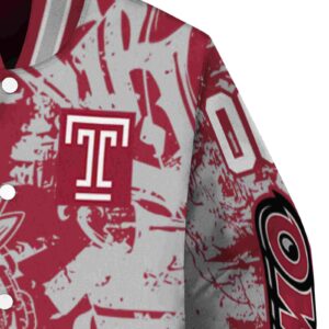 customized temple owls fishing art red jacket premium grade