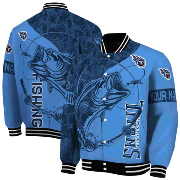 customized tennessee titans fishing rod blue jacket fashion forward