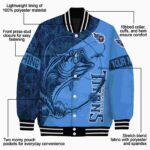 customized tennessee titans fishing rod blue jacket best selling