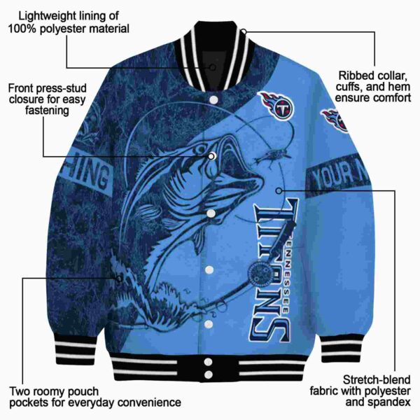 customized tennessee titans fishing rod blue jacket new arrival
