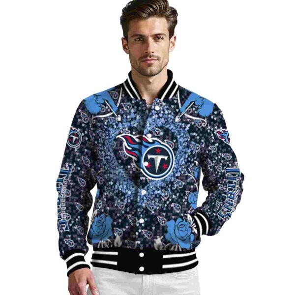 customized tennessee titans heart explosion navy jacket high quality
