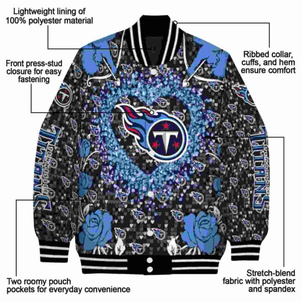 customized tennessee titans heart explosion navy jacket new arrival
