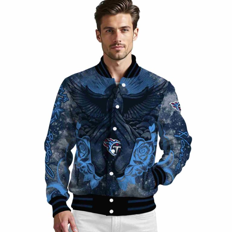 customized tennessee titans praying hands navy jacket high quality