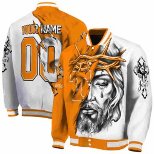 customized tennessee volunteers jesus tears orange white jacket fashion forward
