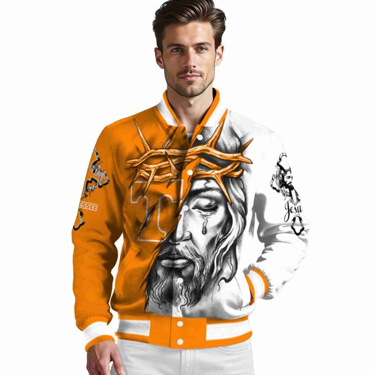 customized tennessee volunteers jesus tears orange white jacket high quality