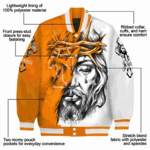 customized tennessee volunteers jesus tears orange white jacket new arrival