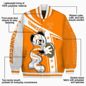 customized tennessee volunteers mickey football orange white jacket new arrival
