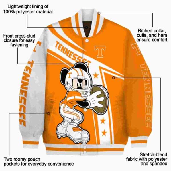 customized tennessee volunteers mickey football orange white jacket new arrival
