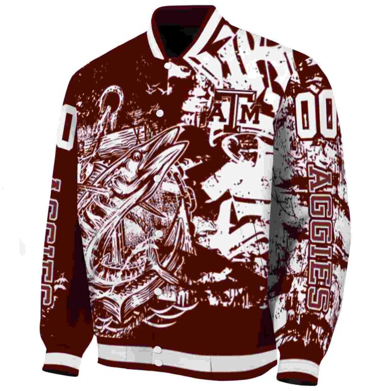 customized texas am aggies fishing art maroon jacket best selling